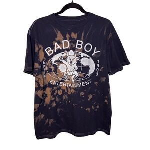 Invisible Bully D-Roc Bad Boy Ent Black Tie Dye Streetwear T-Shirt US L Hip Hop
